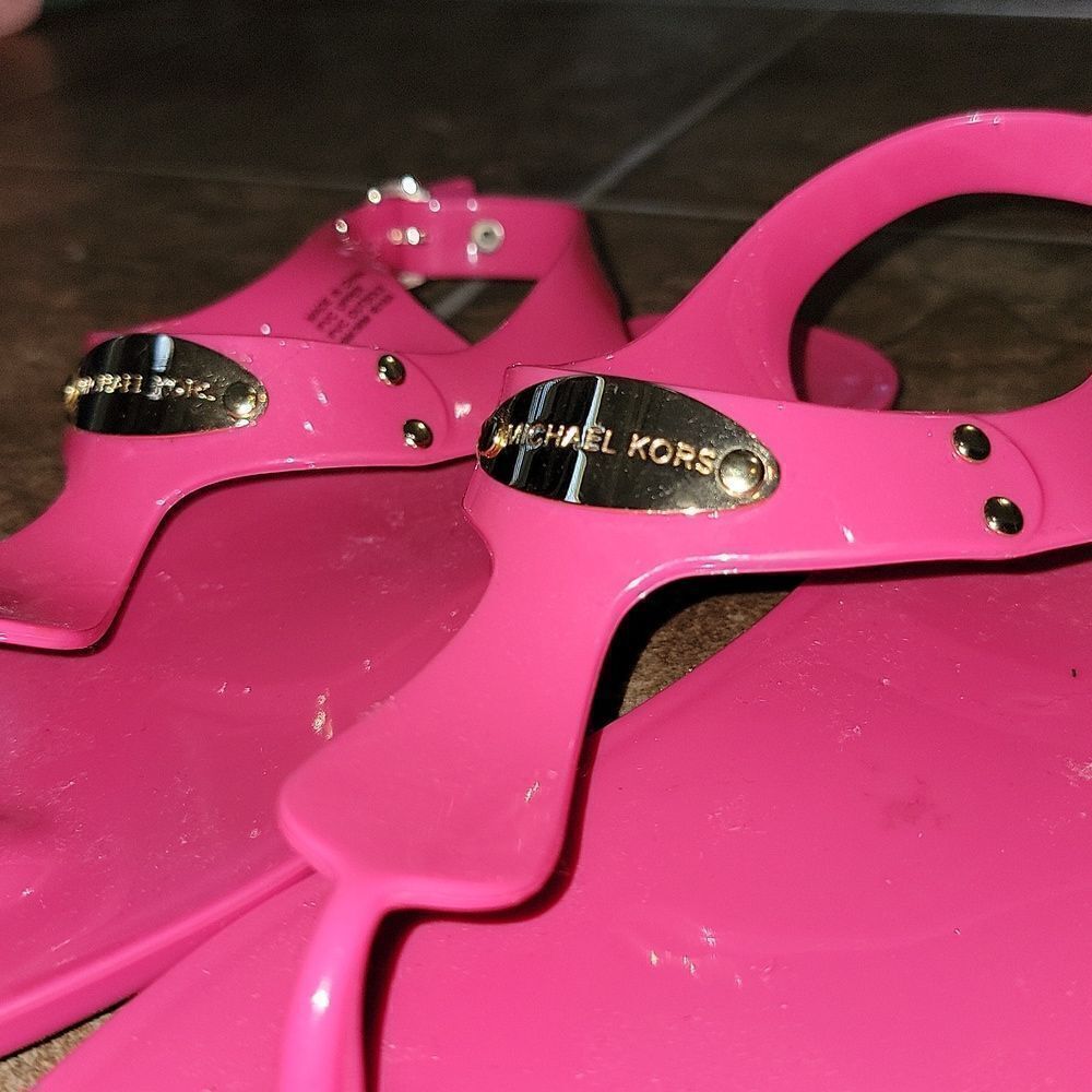 Michael Kors Jelly Lane Plate Sandals Flats Bundle Lot of 2 Pair Women Size 6 - Picture 6 of 9